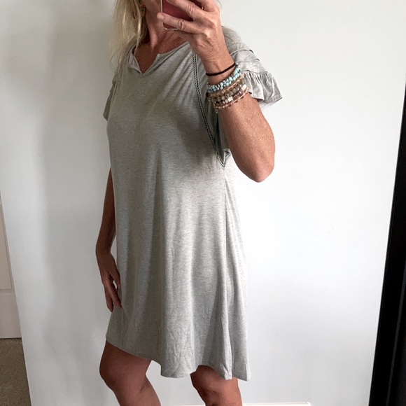 Grey Tiered Ruffle Sleeve Dress - Picture 5 of 10